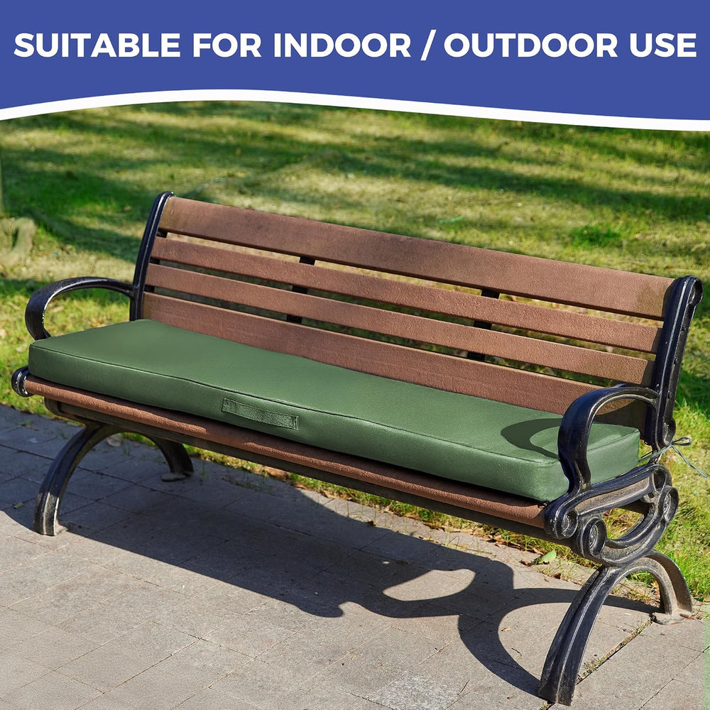 IPYNBAP Outdoor Bench Cushion Waterproof, 48x18x3 Inch, Army Green