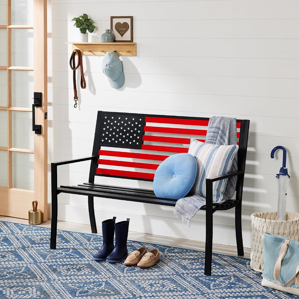 Best Choice Products Outdoor Bench 2-Person Steel Indoor/Outdoor Bench for Ga...