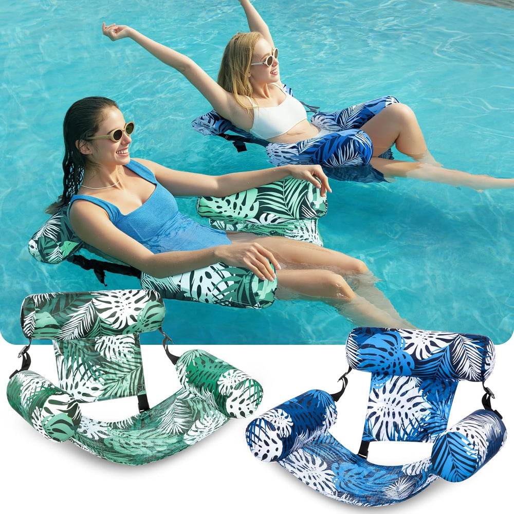 SLOOSH Inflatable Pool Floats Adult,2 Packs Floating Lounge Chairs,Blow up Po...