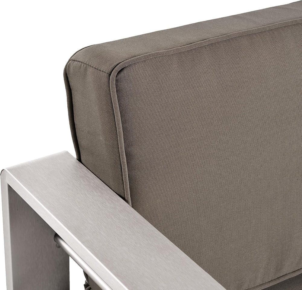 Christopher Knight Home Crested Bay Aluminum Patio Chat Set, 5-Pcs Set, Khaki...