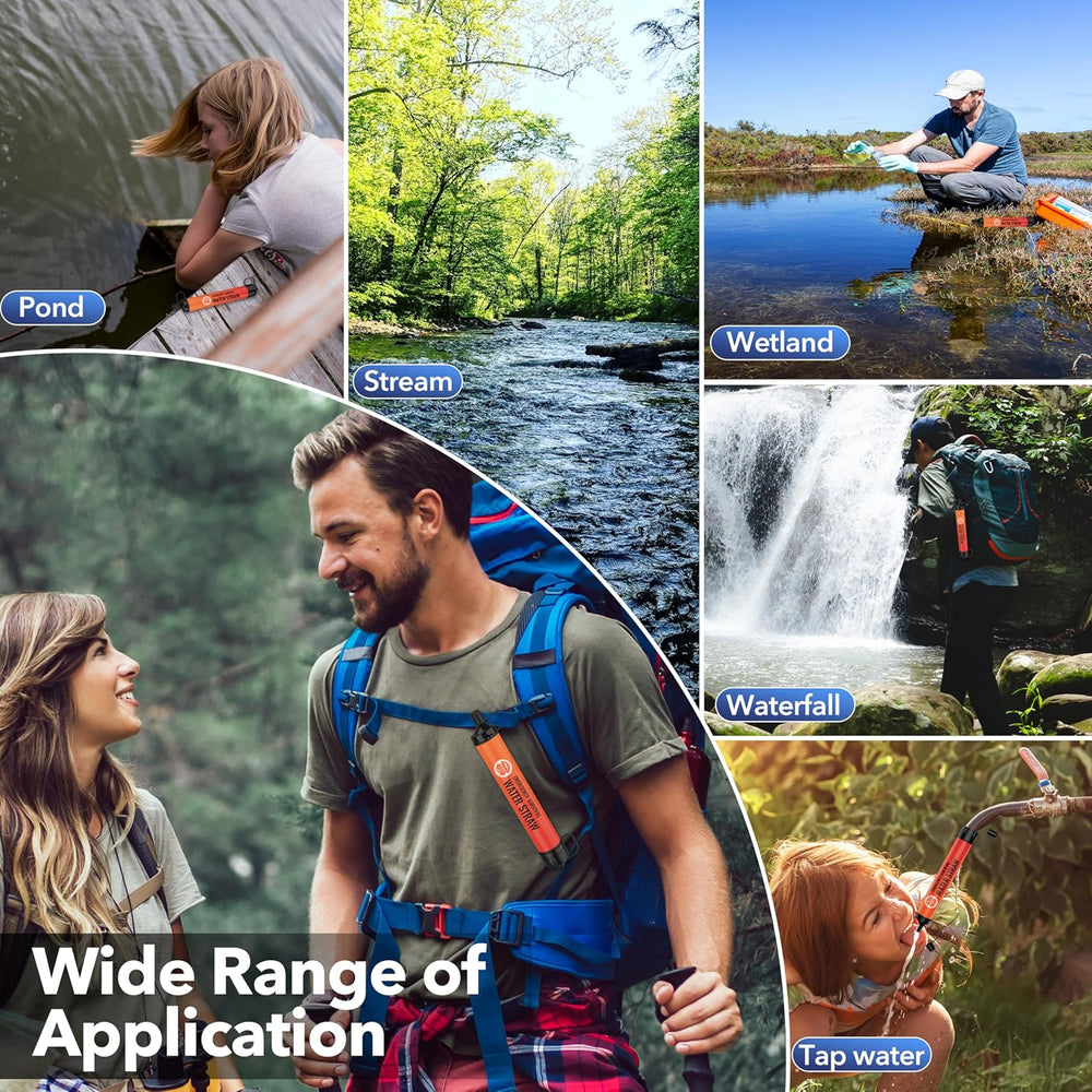 Straw Water Filter 5 Pack - Outdoor Camping & Hiking Survival Gear