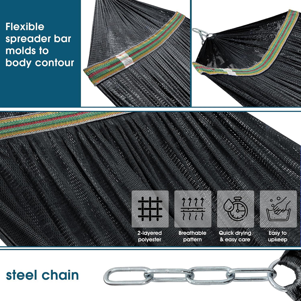 Tranquillo 600 lbs Capacity Adjustable Hammock Stand, Black