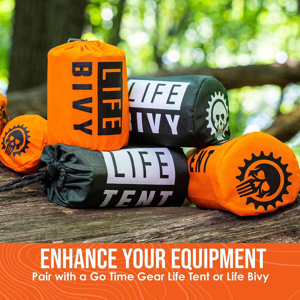 Go Time Gear Mylar Emergency Blankets, Survival Space Blanket Kit, 12-Pack