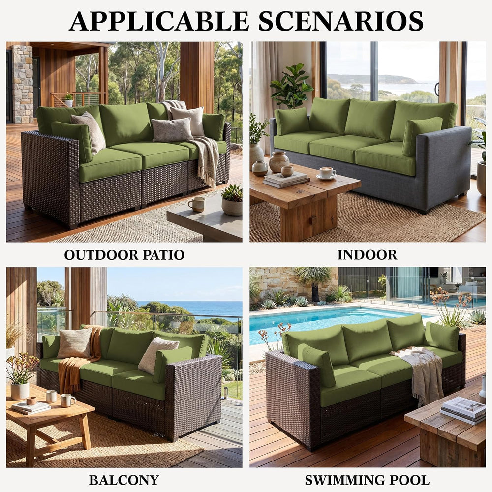 8p Outdoor Cushion Slipcovers Patio Cushion Covers Replacement, Covers Only