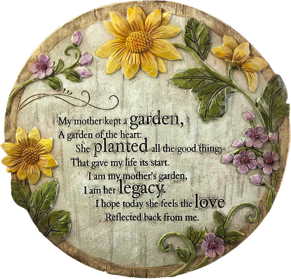 Evergreen Flag Memorial Stones | My Mother Kept a Garden | 12 Inches Wide | R...