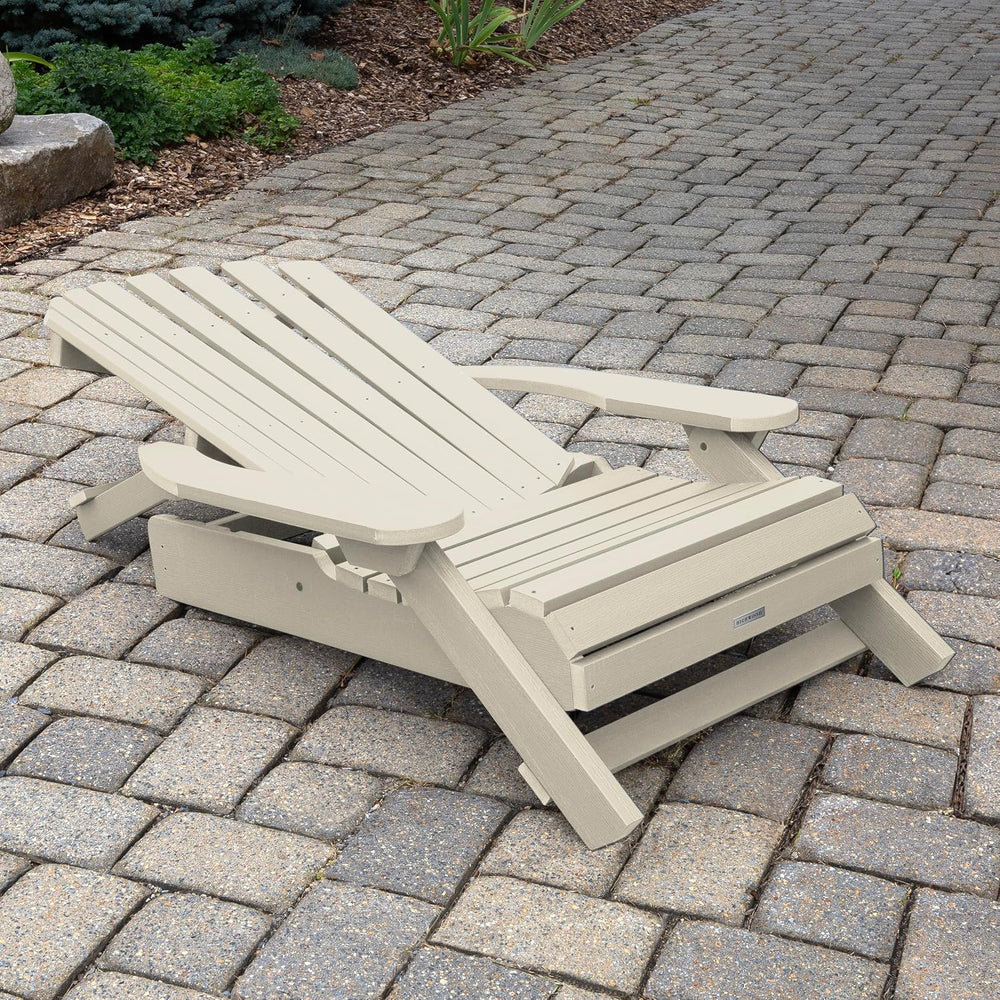 highwood Hamilton Folding and Reclining King Size Adirondack Chair, Whitewash