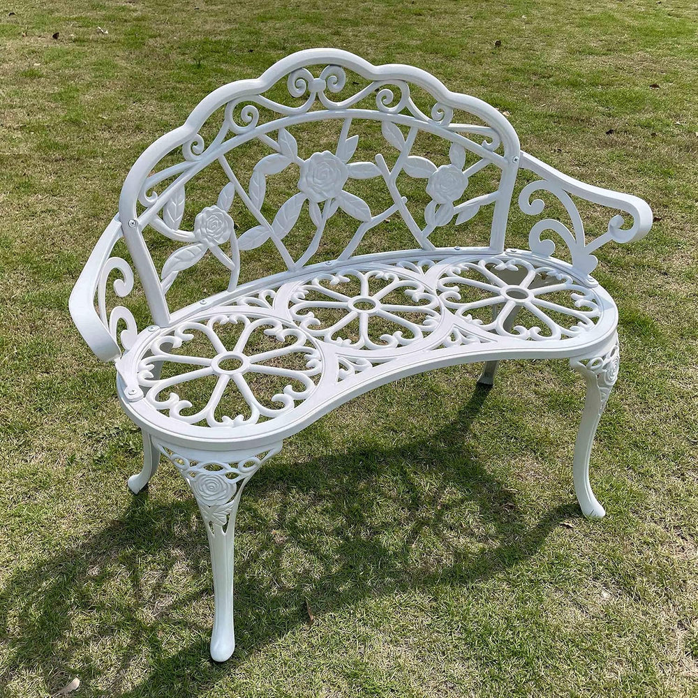 U/D Outdoor Bench Park Garden Bench ，All Chair Anti Rust Cast Aluminum Patio ...