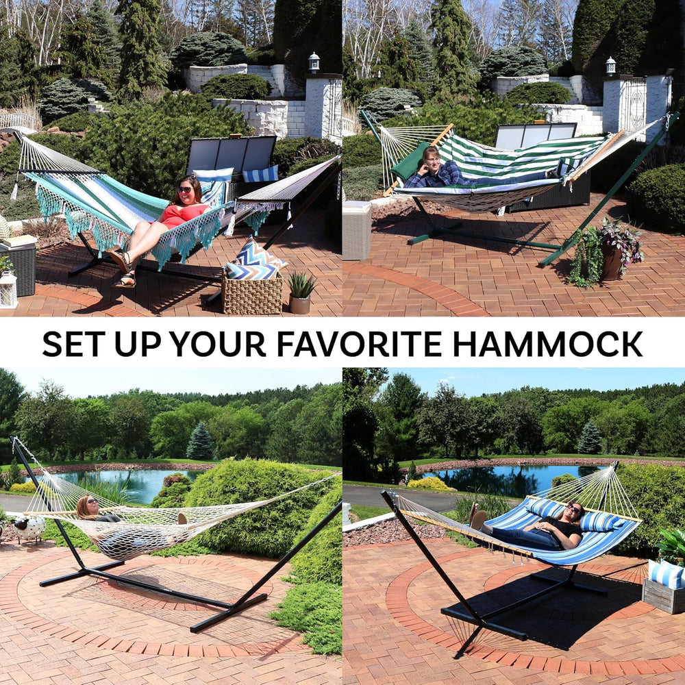 Sunnydaze Heavy-Duty Hammock Stand for Outside, Black, Easy Assembly