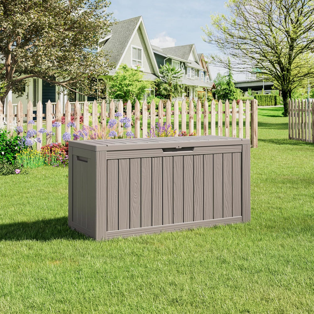 Outdoor Storage Waterproof Deck Box for Patio (80 Gallon, Grey)