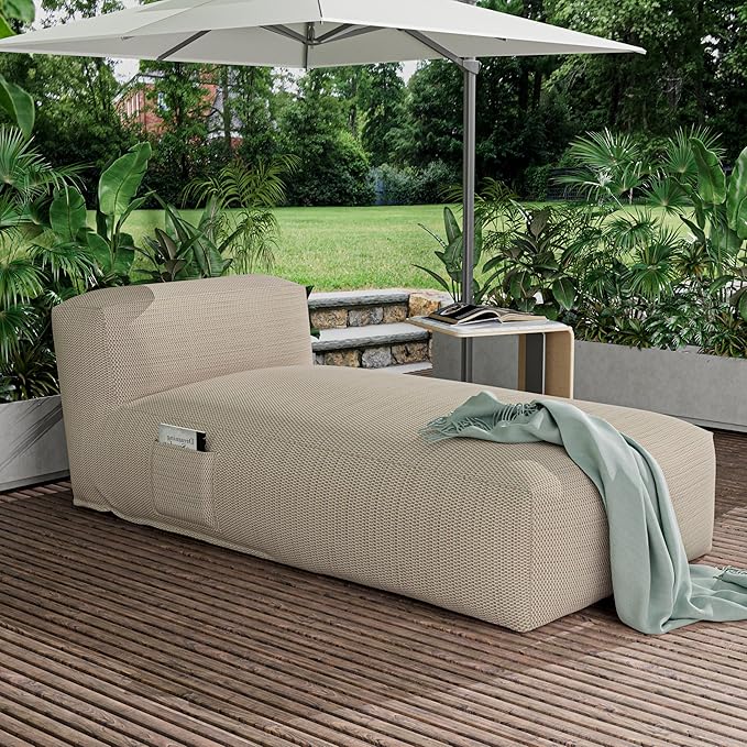 Outdoor Bean Bag Lounger Chair, Big Comfy Outdoor Daybed for Sunbathing and T...