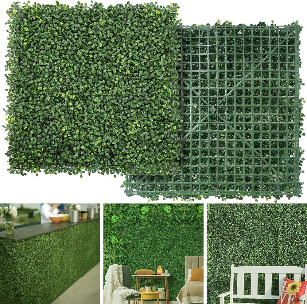 NETAP Grass Wall Panels, 20"x20", 8PCS Artificial Boxwood Wall Panels