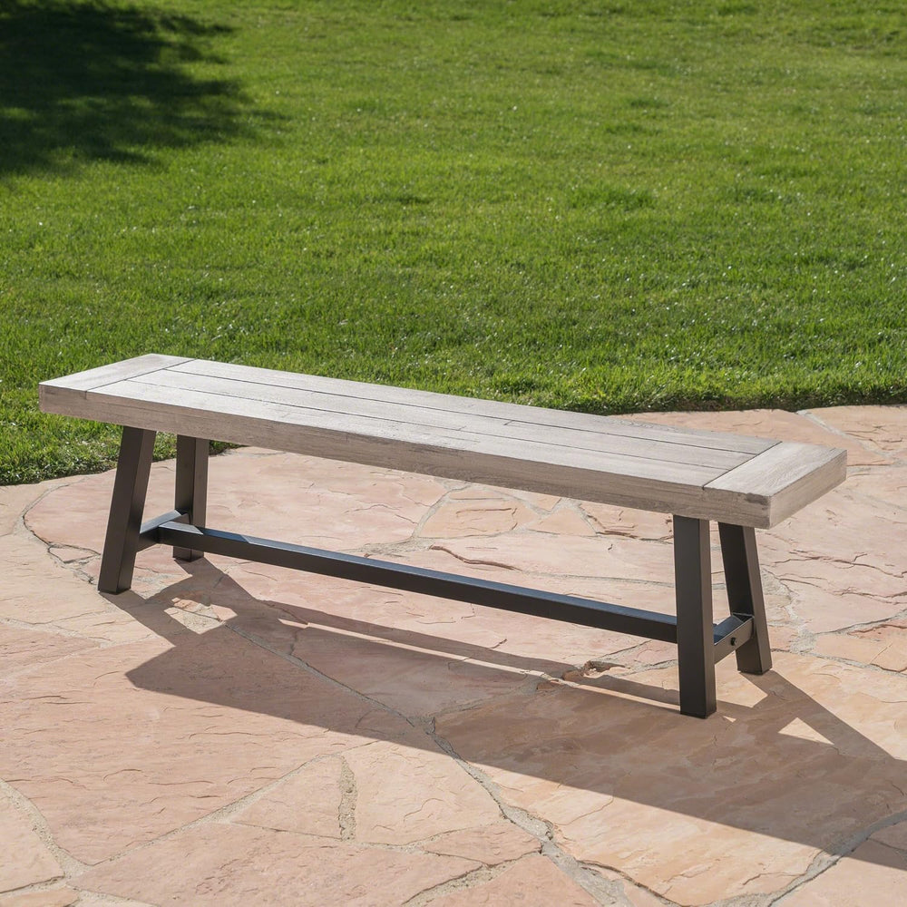 Great Deal Furniture Cassie Outdoor Light Grey Sandblast Finish Acacia Wood D...