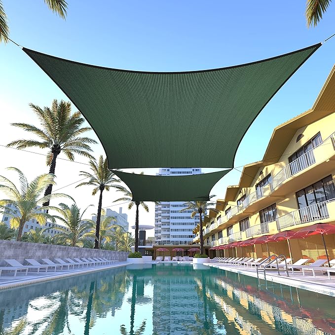 ColourTree TAPR1616 Custom Size 15' x 18' Green Sun Shade Sail Canopy...