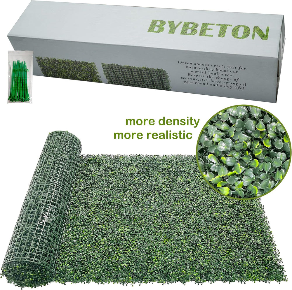 Bybeton 40"x160"(43sqft) Ivy Privacy Fence UV-Anti Boxwood Grass Wa...