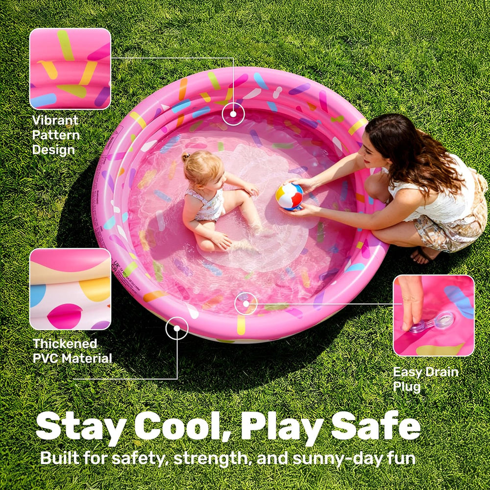 3 Pack 45" X 10" Inflatable Kiddie Pools, Watermelon & Pineappl...