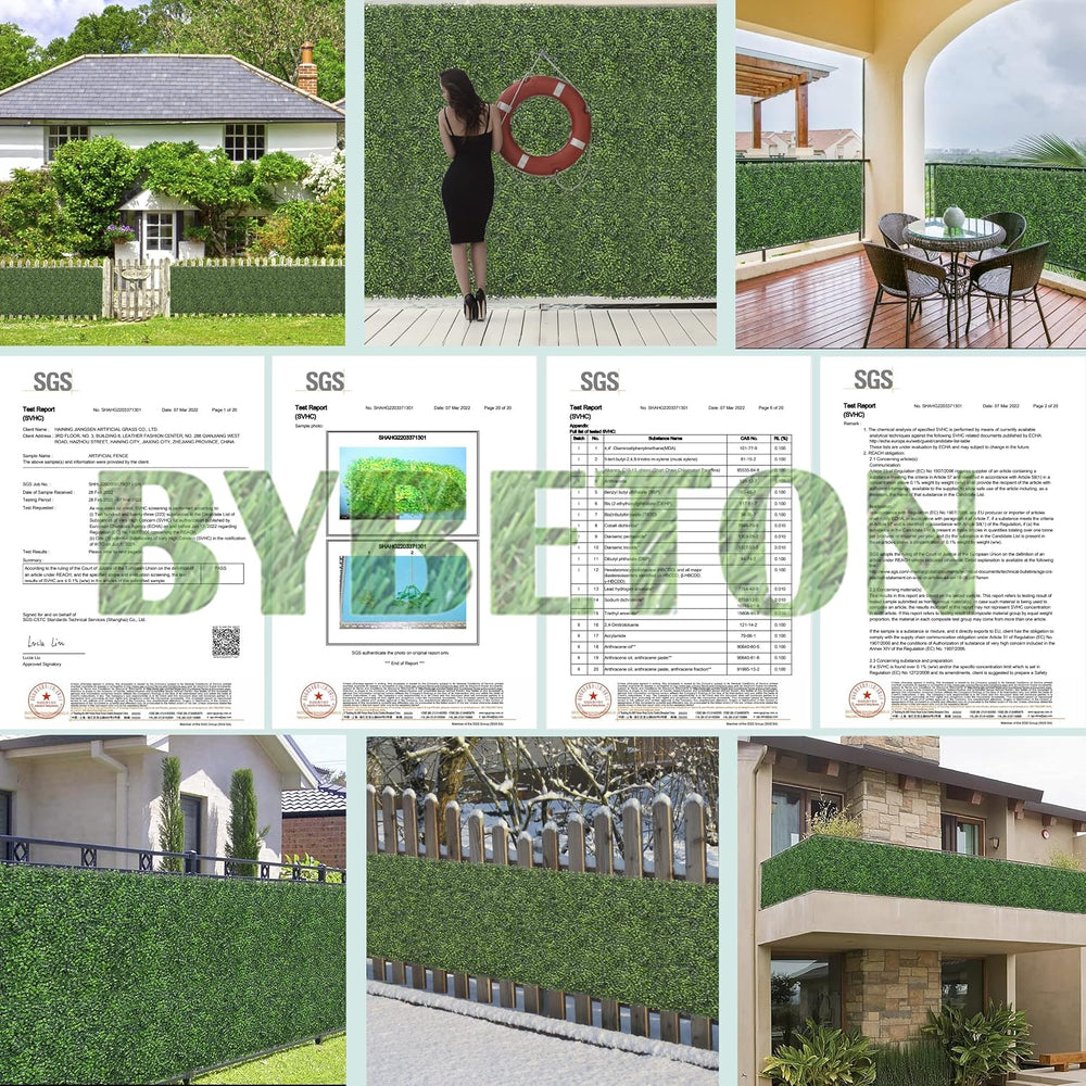Bybeton 40"x160"(43sqft) Ivy Privacy Fence UV-Anti Boxwood Grass Wa...