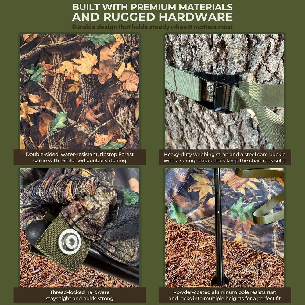 Hammock Chair, Portable Tree Seat for Deer Hunt, Forest Camo