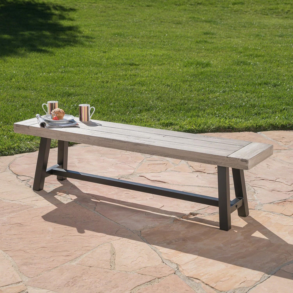 Great Deal Furniture Cassie Outdoor Light Grey Sandblast Finish Acacia Wood D...